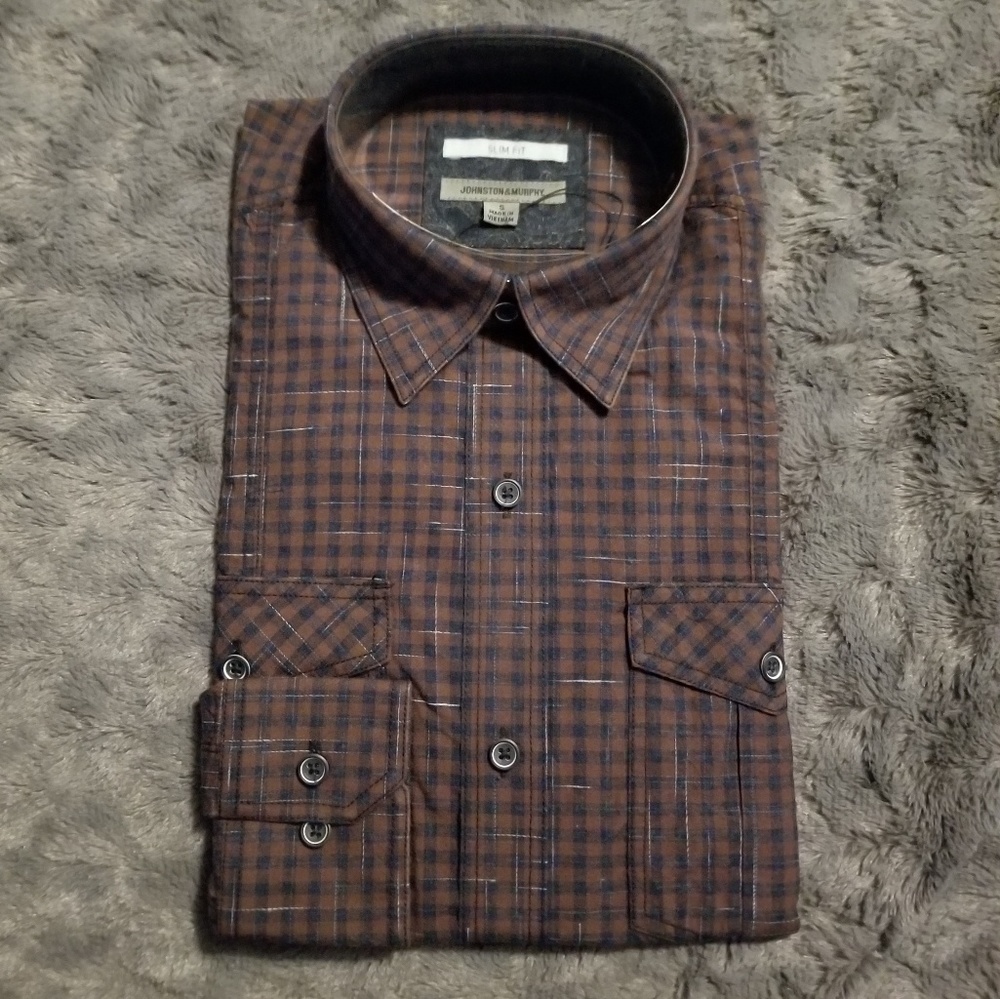 Johnston & Murphy Long Sleeve Button Up Shirt